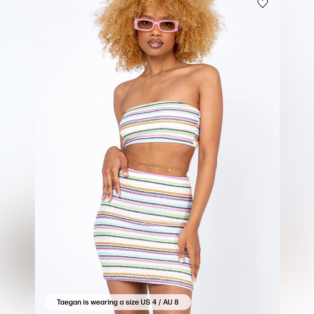 Striped Multicolor Women's Skirt Set Princess Polly